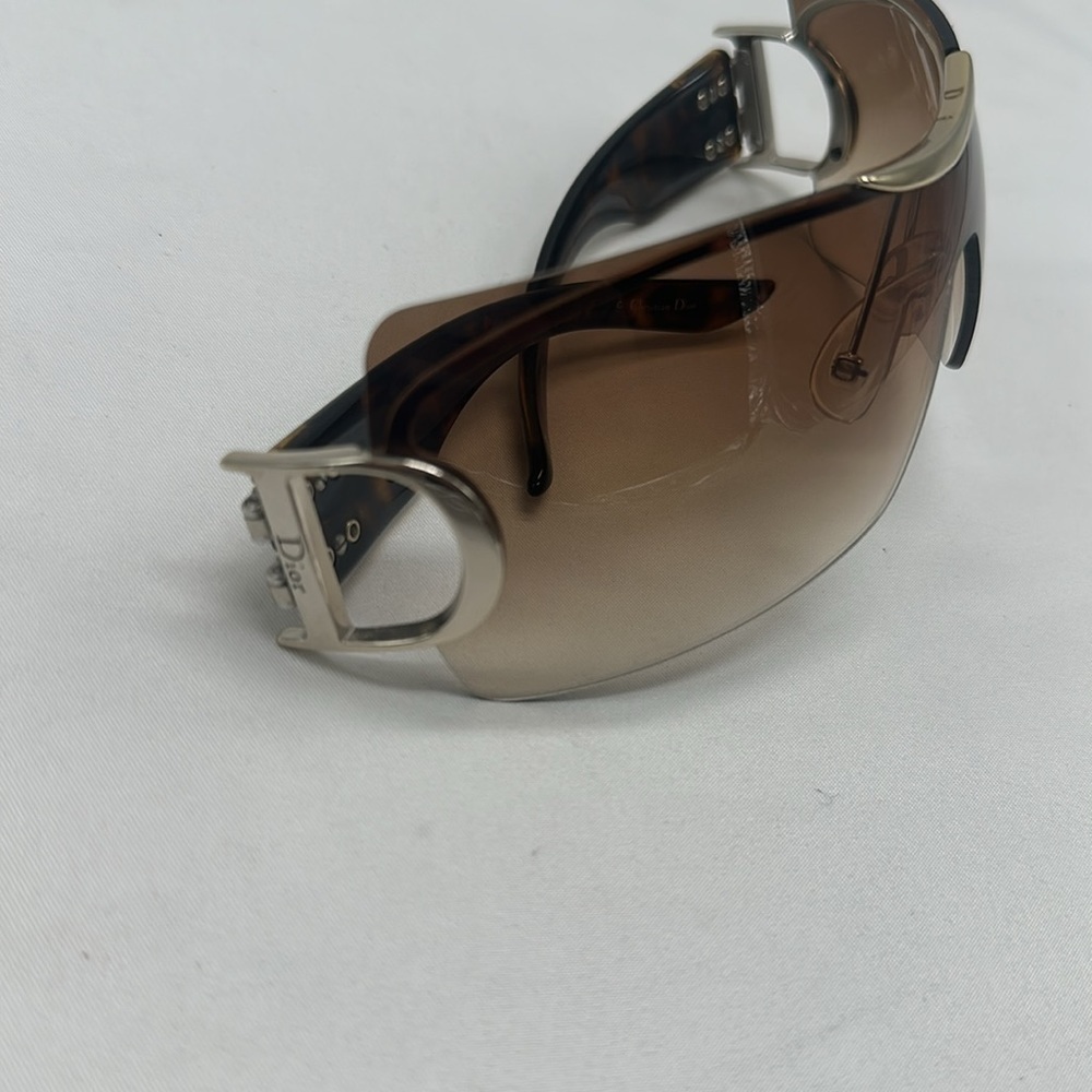 Christian Dior Airpseed1 Rimless Shield Sunglasses Brown Retro Vintage Rare Y2K - Picture 11 of 13